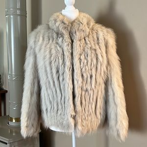 Vintage Blue Fox 100% Genuine Real Fur Jacket